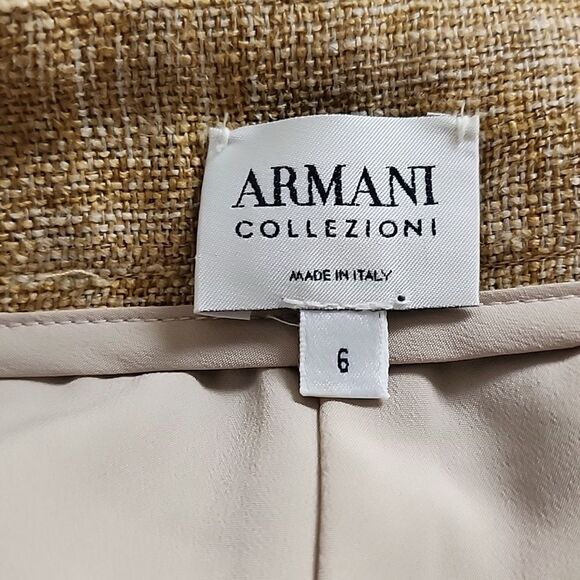Armani Collezioni Beige Knee Length Skirt Size 6 - Picture 3 of 4